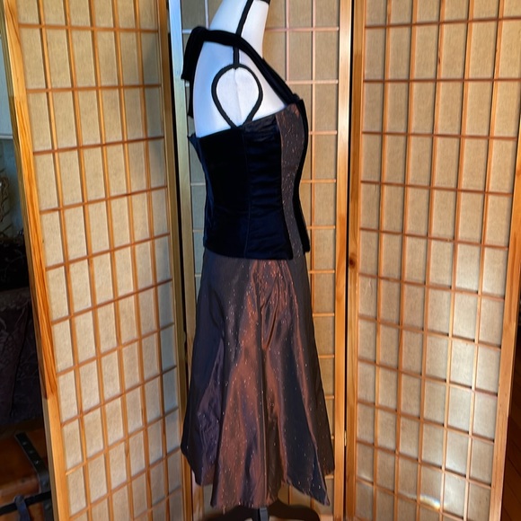 Scott McClintock Dress 3 pc Top Skirt Jacket Brown Taffeta Dress - Picture 5 of 16